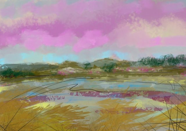 Mauve Sky Landscape