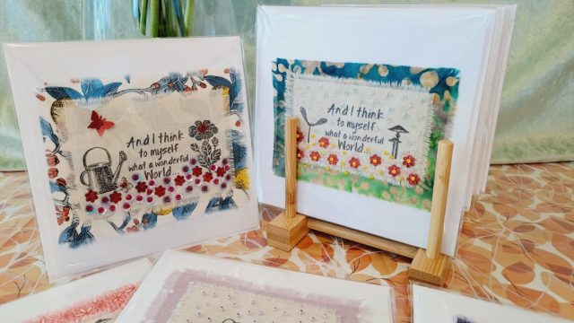 Cards Displayed in Stands